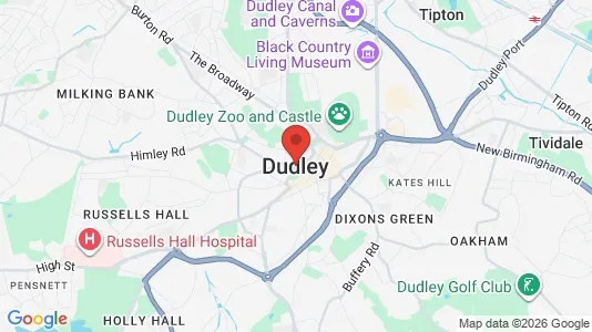 Rooms for rent i Dudley - West Midlands - kort over placeringen