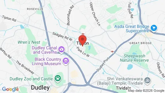 Rooms for rent i Tipton - West Midlands - kort over placeringen