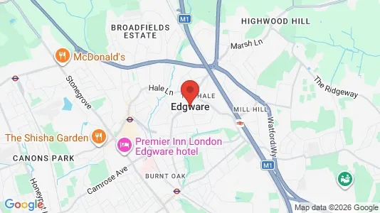 Rooms for rent i Edgware - Middlesex - kort over placeringen