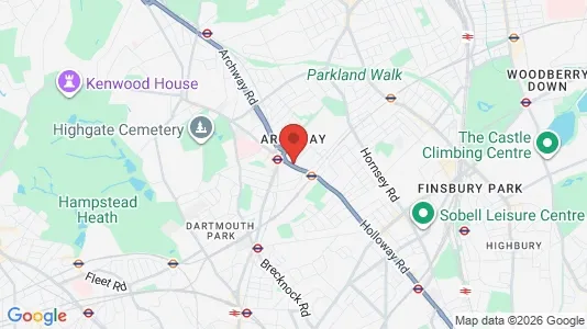 Rooms for rent i London N19 - kort over placeringen