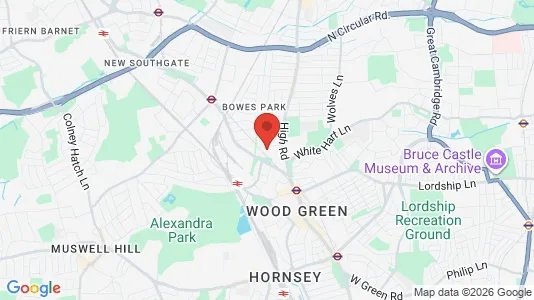 Rooms for rent i London N22 - kort over placeringen
