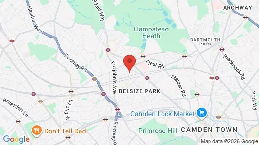 Rooms for rent i London NW3 - kort over placeringen