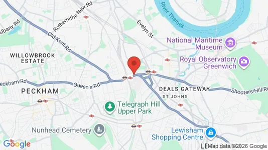 Rooms for rent i London SE14 - kort over placeringen