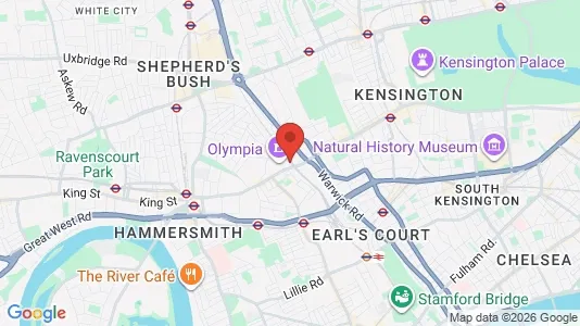 Rooms for rent i London W14 - kort over placeringen