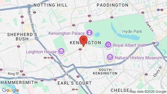 Rooms for rent i London W8 - kort over placeringen