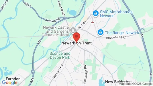 Houses for rent i Newark - Nottinghamshire - kort over placeringen