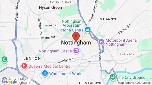 Rooms for rent i Nottingham - Nottinghamshire - kort over placeringen