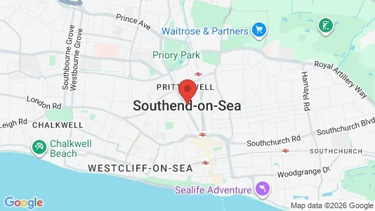 Apartments for rent i Southend-on-Sea - Essex - kort over placeringen