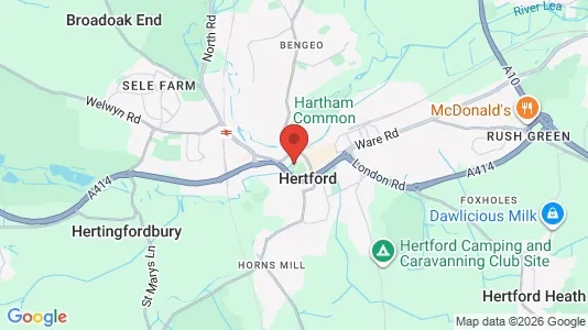 Rooms for rent i Hertford - Hertfordshire - kort over placeringen