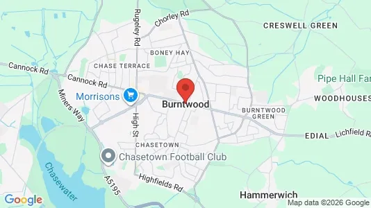 Houses for rent i Burntwood - Staffordshire - kort over placeringen